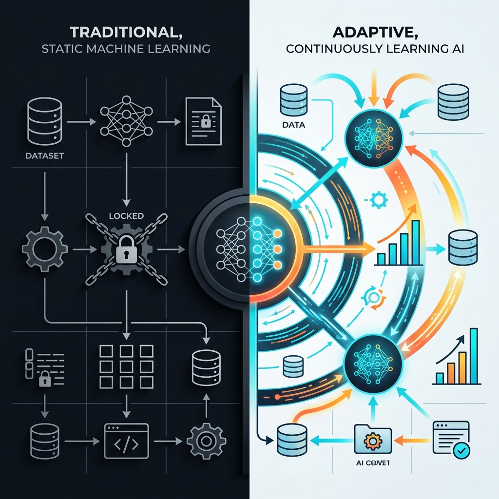 Static Machine Learning vs Adaptive Continuously Learning AI Comparison