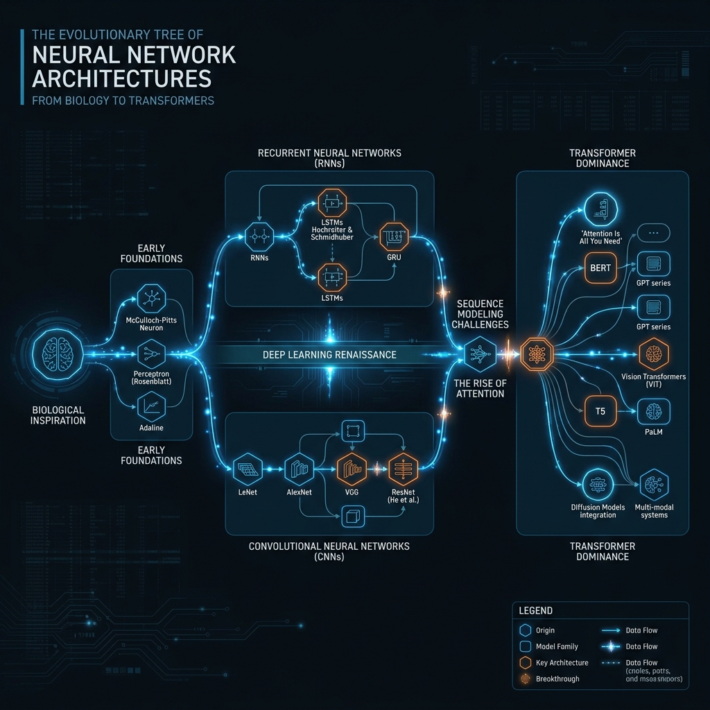 Technical architecture of a modern AI neural network