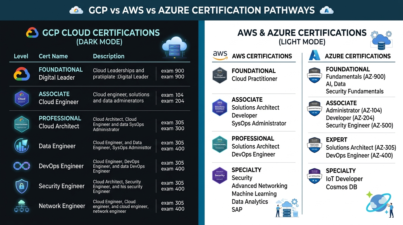 GCP vs AWS vs Azure Certification Comparison