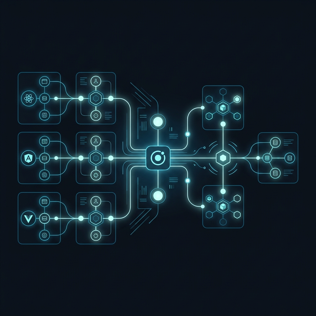 Ionic Framework Hybrid Architecture React Angular Vue Diagram