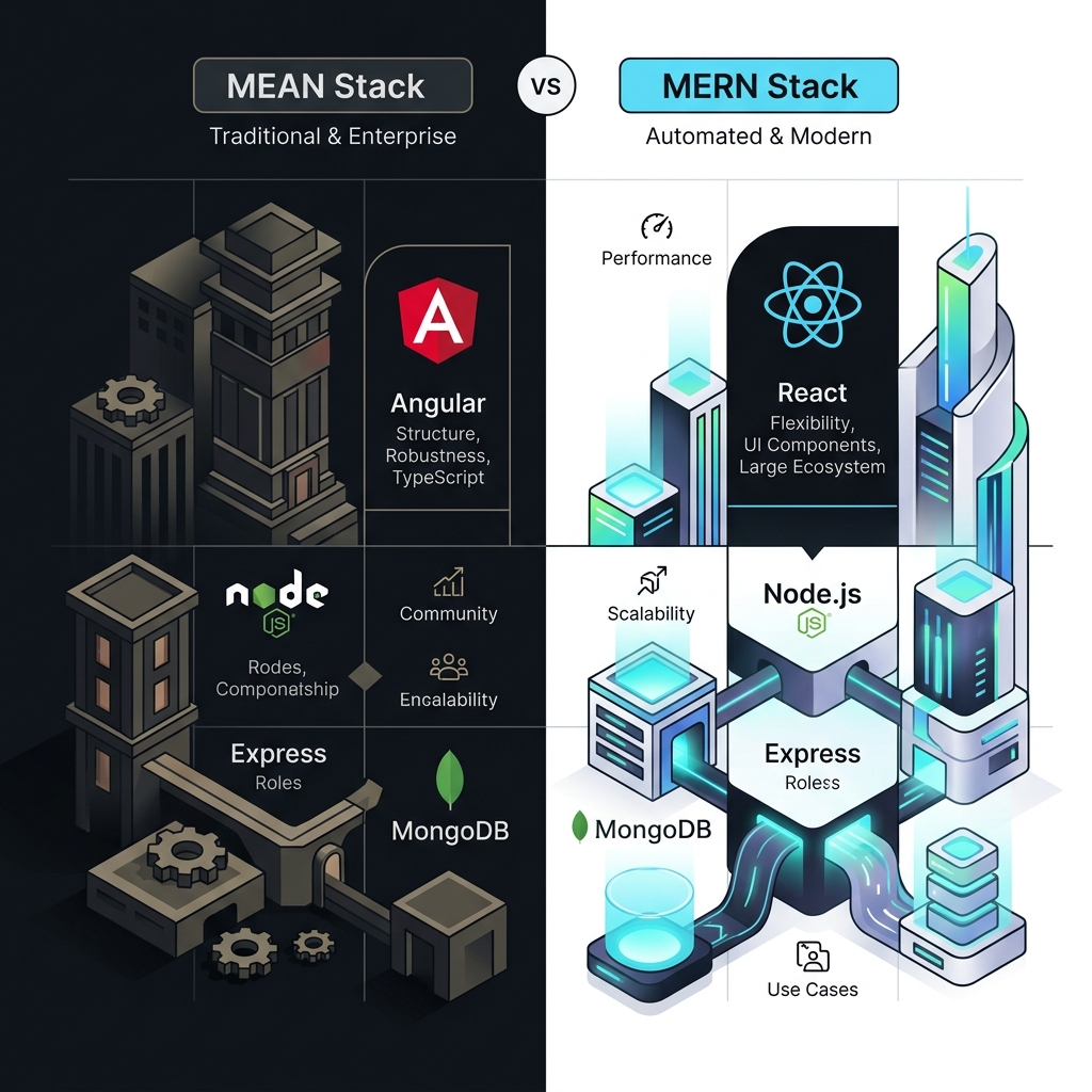 MEAN vs MERN Stack Comparison