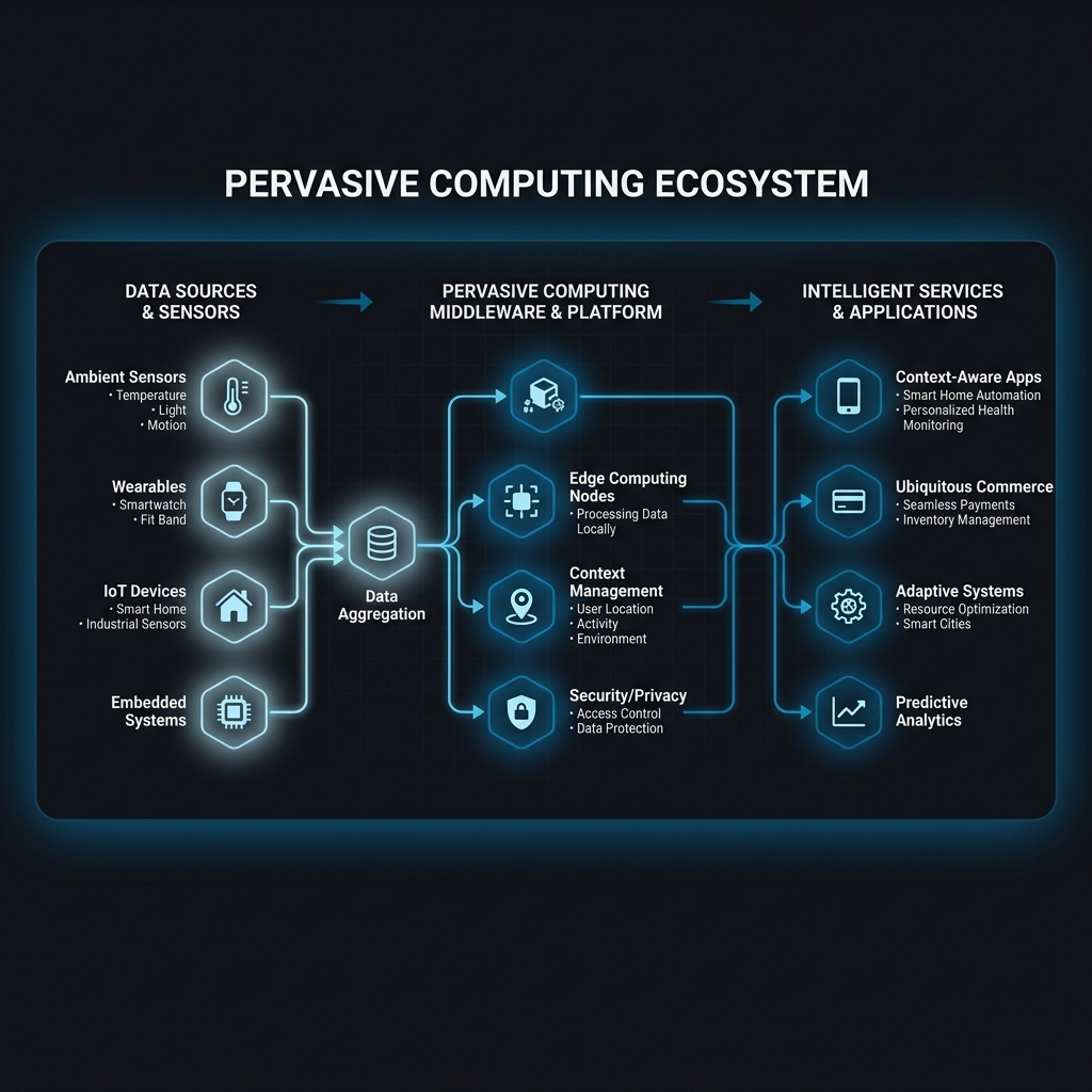 Pervasive Technologies Architecture and Three Pillars Diagram