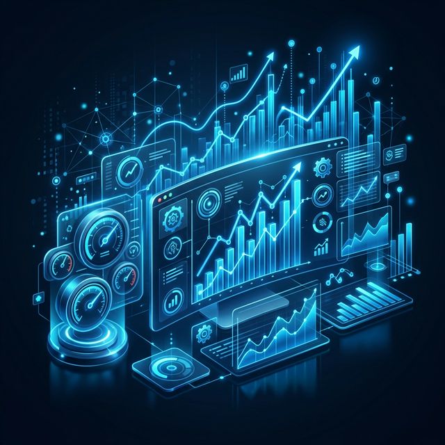 Analytics dashboard tracking model accuracy and continuous improvement metrics